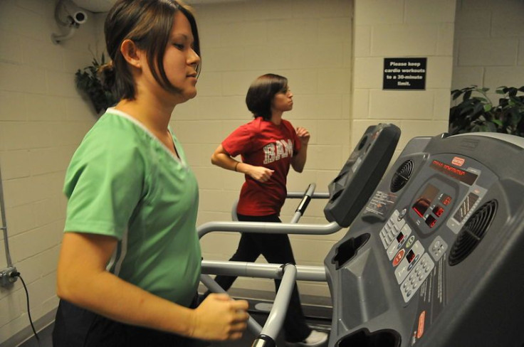 Woman exercising during 