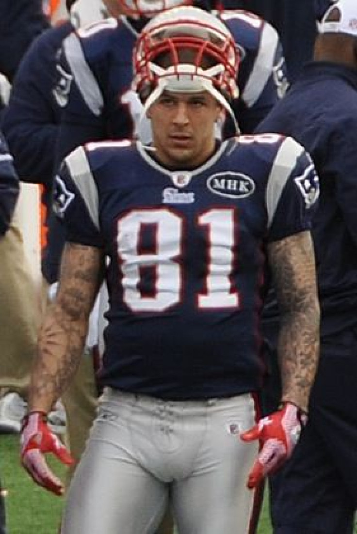 Aaron Hernandez in Patriots uniform