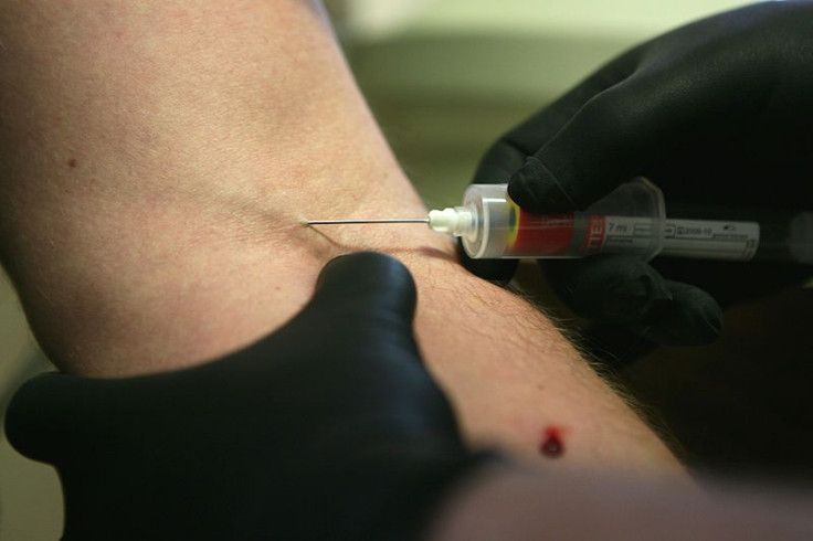 Drawing blood for HIV test