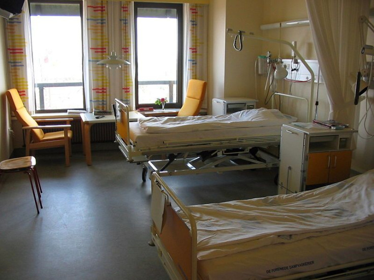 Hospital room with two beds