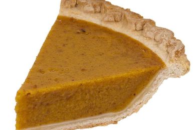 Pumpkin pie filling is actually quite low in calories and high in fiber.
