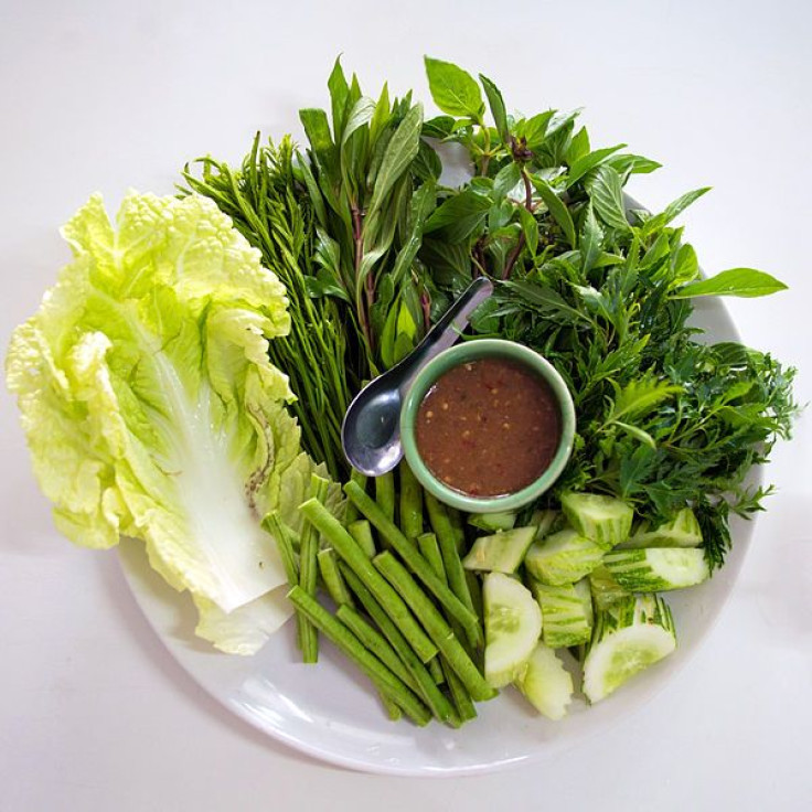 Vegetable platter with nam phrik kapi 
