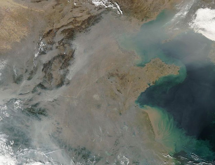 Pollution over east China, NASA
