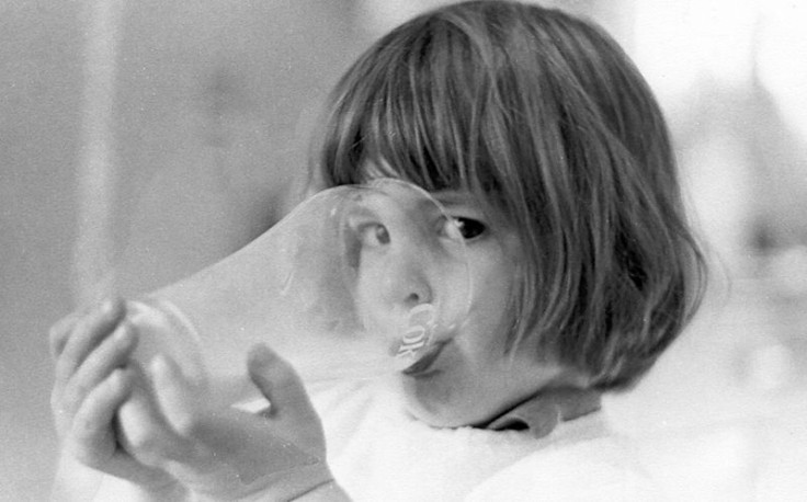 Girl drinking milk