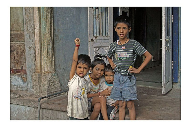 Children outside house