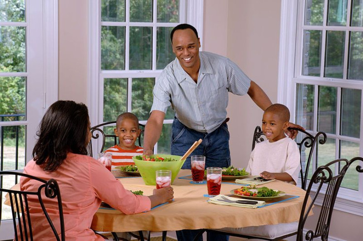 Family eating lunch