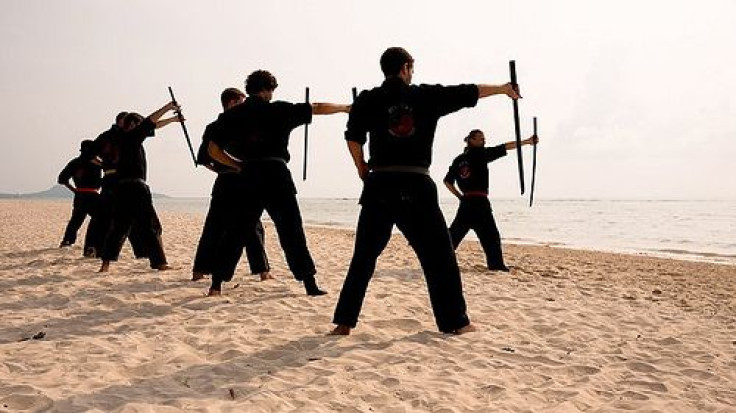 Martial arts on the beach