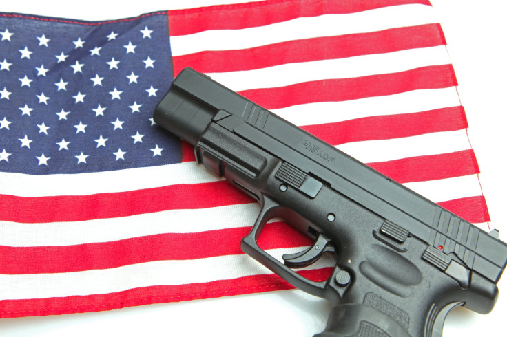 Photo of gun on US flag