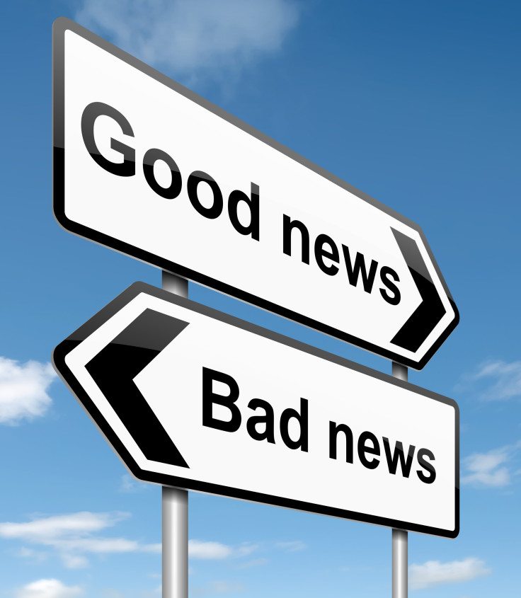 Image of bad news, good news signs