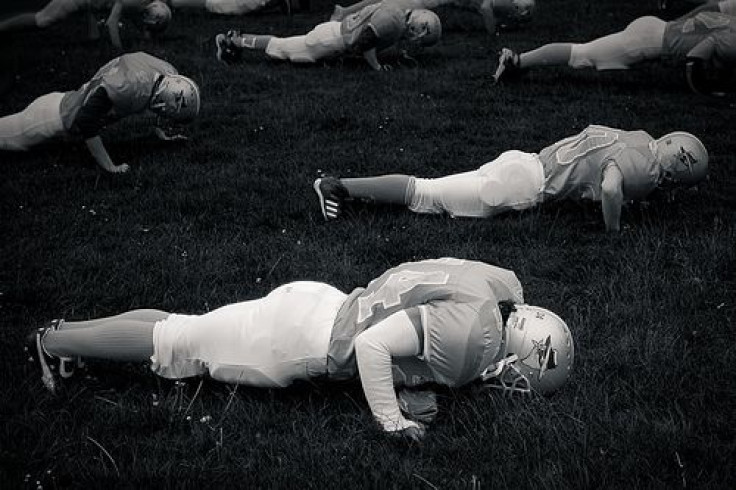 Football players on field