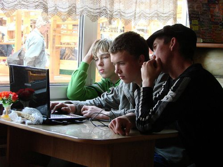 Boys on computer