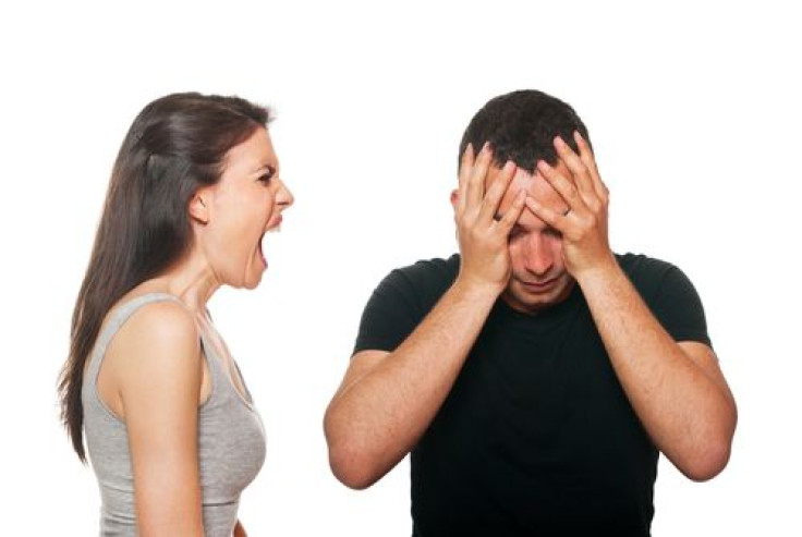 Unhappy couple having an argument