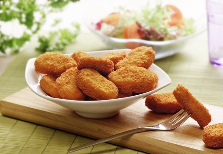 Chicken nuggets served in a white bowl