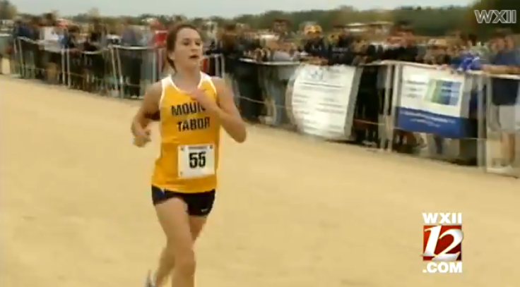 Kayla Montgomery running in a race