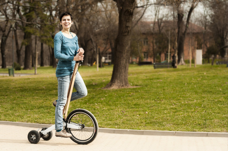 Woman riding Halfbike 