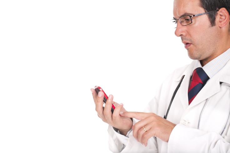 doctor using mobile phone