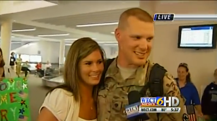 Larry and Misty reunited after one year at airport