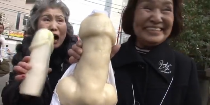 Elderly Japanese women at the penis festival