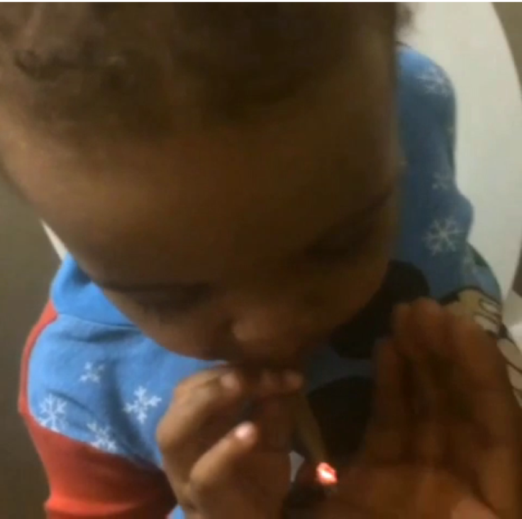 Toddler smoking weed