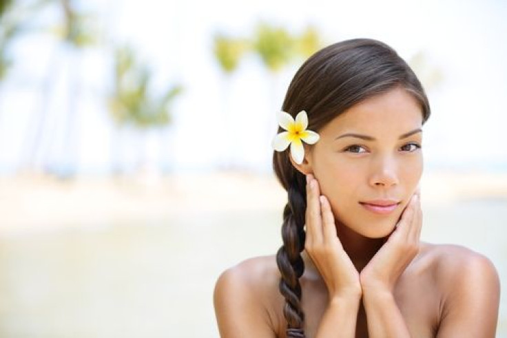 Woman with flower on her hair