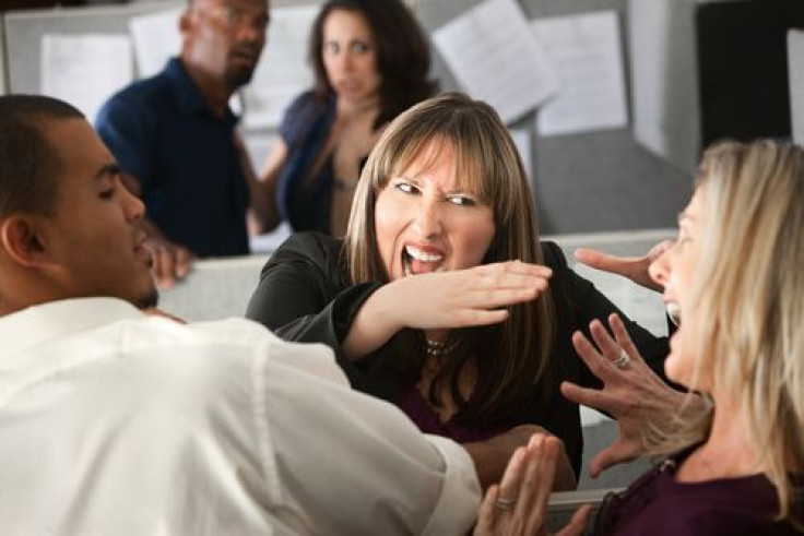 Woman arguing with coworker 