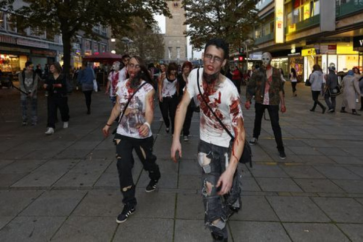 People dress as Zombies and scare people