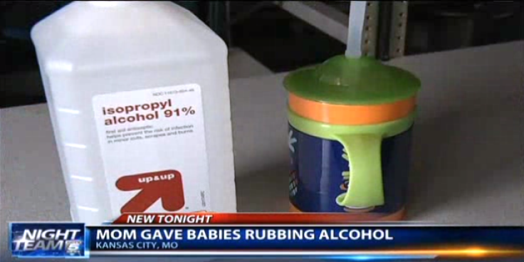 Mom Gives Babies Rubbing Alcohol