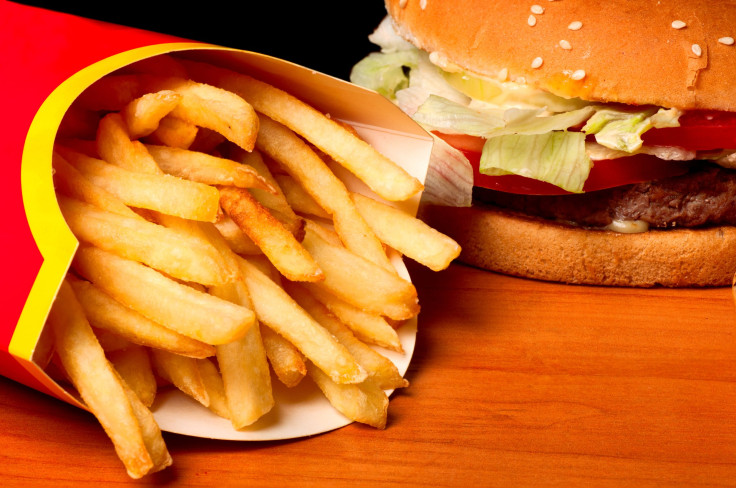 burger and chips