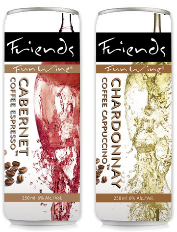 Coffee-flavored wine in a can