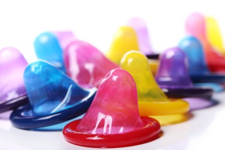 Colorful condoms next to each other