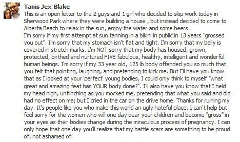 Facebook Post from Tanis Jex-Blake