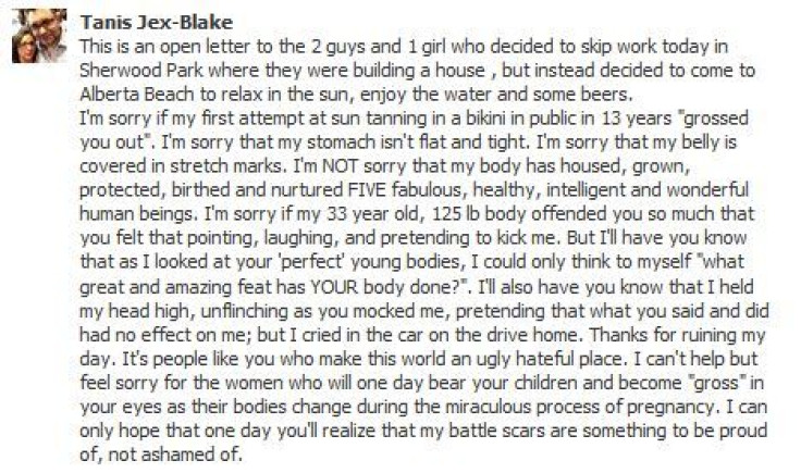 Facebook Post from Tanis Jex-Blake