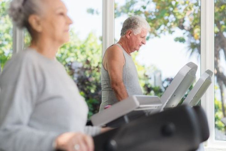 Couple exercising.