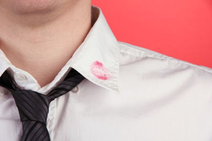 Lipstick stain on collar shirt