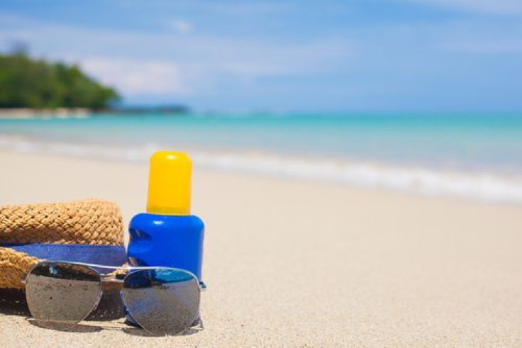 Sunscreen on the beach