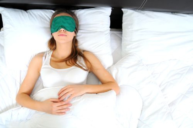 Woman in a sleep mask