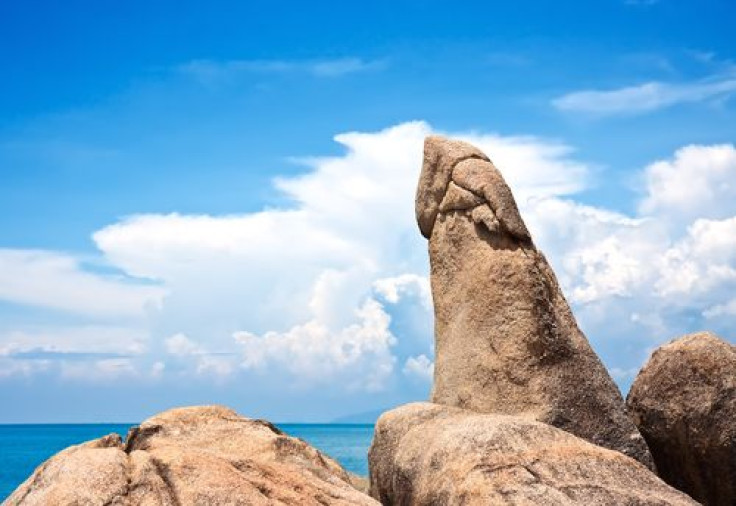 Famous Grandfather rock on Lamai Beach. Koh Samui, Thailand