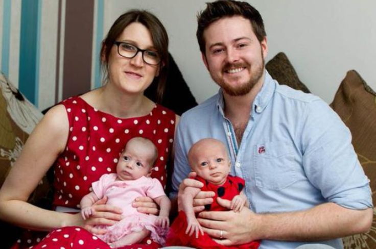 Haynes family with twin girls