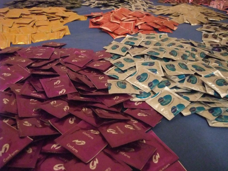 A large pile of condoms