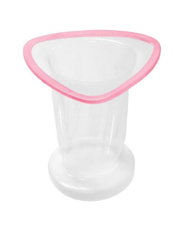 Pink frame white sponge condom
