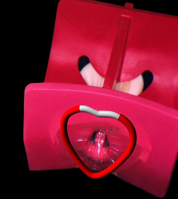 Red heart ring condom