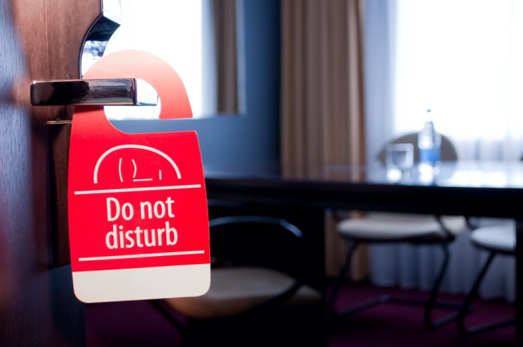 Closeup of a "do not disturb" sign