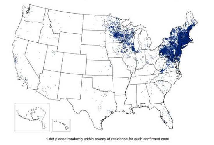 2013 Map Of Lyme Disease Infection In the U.S.