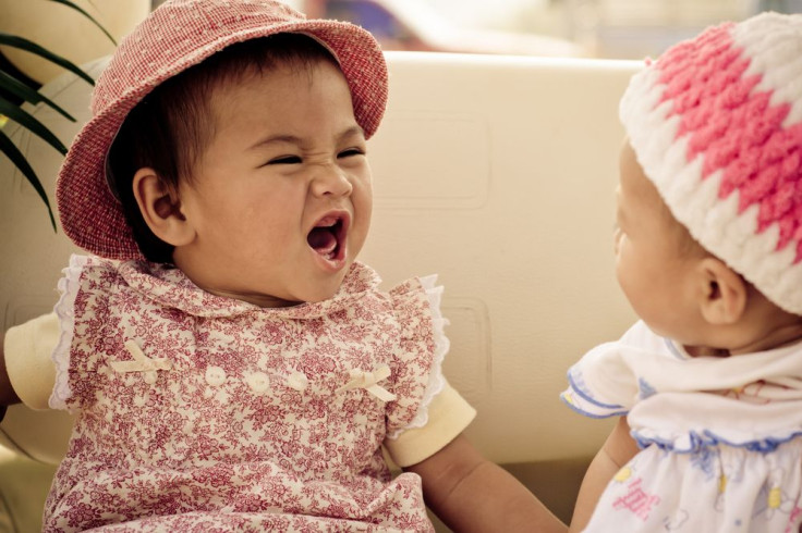 two little girls talking
