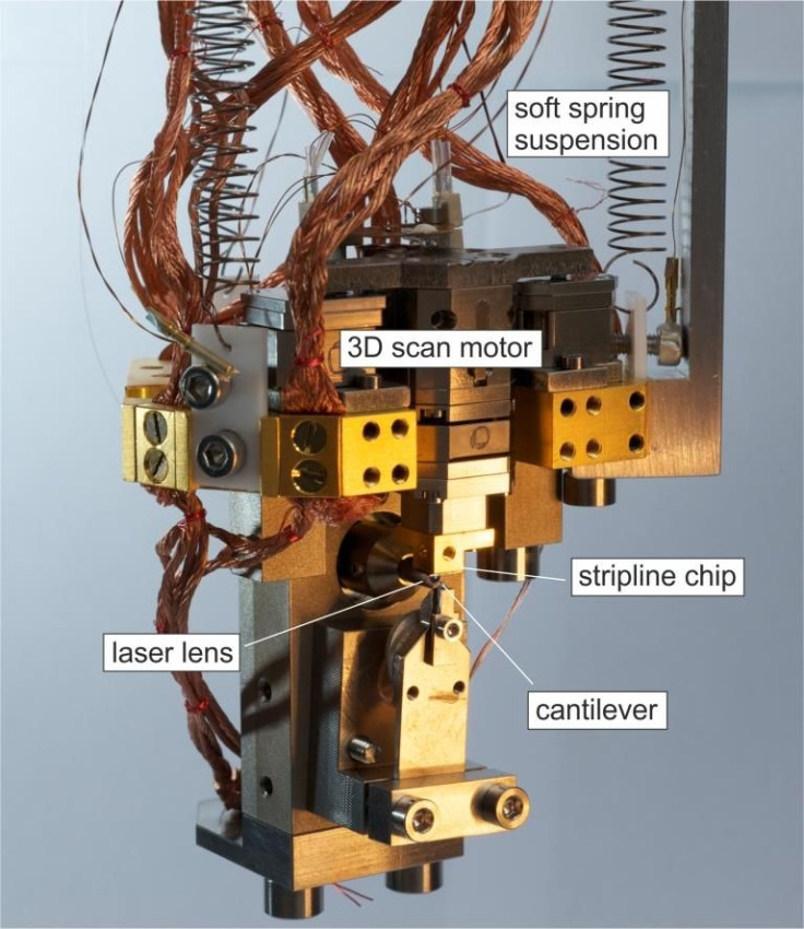 Magnetic resonance force microscopy setup.