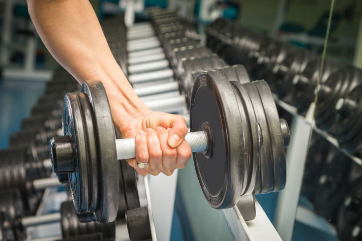 Arm with weights at the gym