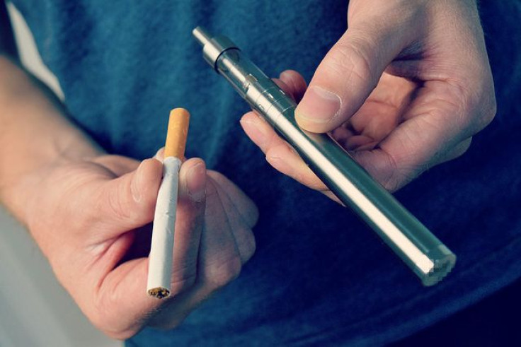 Real cigarette versus e-cigarette.