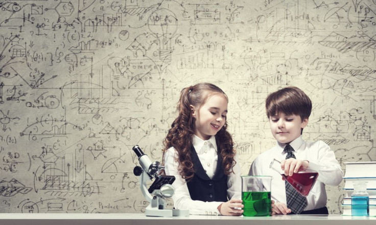 girls and boys in science