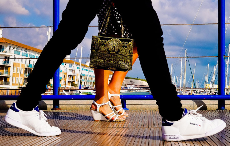 Man and woman walking