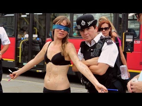 Blindfolded Woman Undresses And Lets People Draw On Her To Promote Body Acceptance